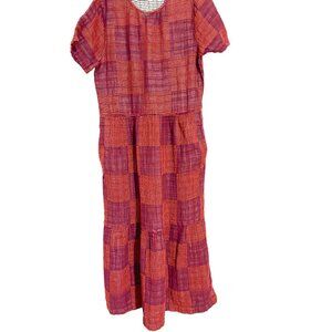 Ace & Jig raspberry plaid checked maxi dress